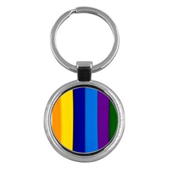 Rainbow Painting On Wood Key Chains (round)  by StuffOrSomething