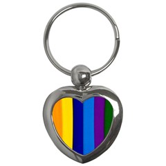 Rainbow Painting On Wood Key Chains (heart)  by StuffOrSomething