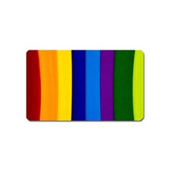 Rainbow Painting On Wood Magnet (name Card) by StuffOrSomething