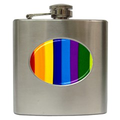 Rainbow Painting On Wood Hip Flask (6 Oz) by StuffOrSomething