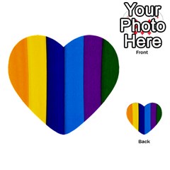 Rainbow Painting On Wood Multi-purpose Cards (heart)  by StuffOrSomething