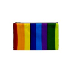 Rainbow Painting On Wood Cosmetic Bag (small)  by StuffOrSomething