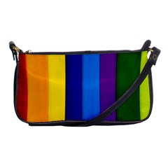 Rainbow Painting On Wood Shoulder Clutch Bags by StuffOrSomething