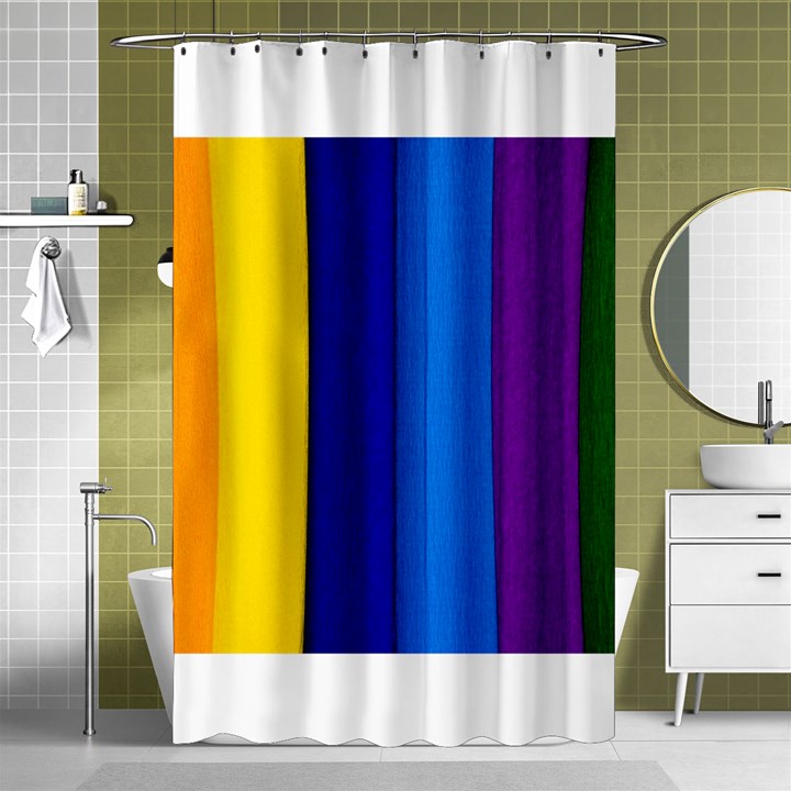 Rainbow Painting On Wood Shower Curtain 48  x 72  (Small) 