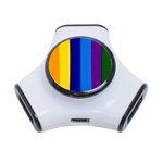 Rainbow Painting On Wood 3-Port USB Hub Front