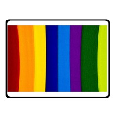 Rainbow Painting On Wood Double Sided Fleece Blanket (small)  by StuffOrSomething