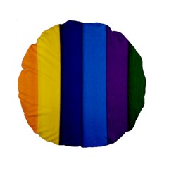 Rainbow Painting On Wood Standard 15  Premium Flano Round Cushions by StuffOrSomething