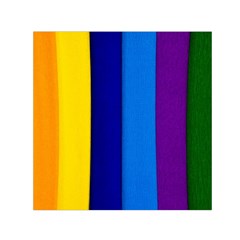 Rainbow Painting On Wood Small Satin Scarf (square) by StuffOrSomething