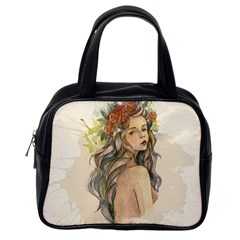 Beauty Of A Woman In Watercolor Style Classic Handbags (one Side) by TastefulDesigns