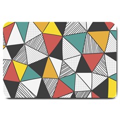 Colorful Geometric Triangles Pattern  Large Doormat 