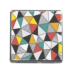 Colorful Geometric Triangles Pattern  Memory Card Reader (square) by TastefulDesigns