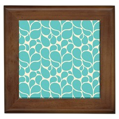 Blue Abstract Water Drops Pattern Framed Tiles by TastefulDesigns