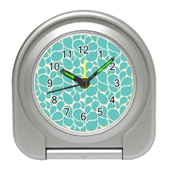 Blue Abstract Water Drops Pattern Travel Alarm Clocks by TastefulDesigns