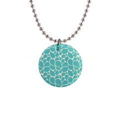 Blue Abstract Water Drops Pattern Button Necklaces by TastefulDesigns