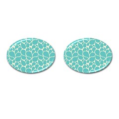 Blue Abstract Water Drops Pattern Cufflinks (oval) by TastefulDesigns