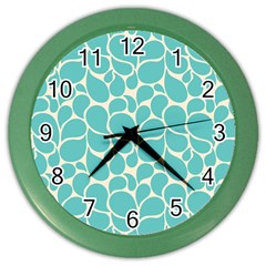 Blue Abstract Water Drops Pattern Color Wall Clocks by TastefulDesigns