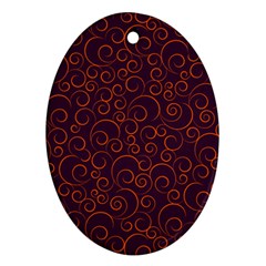 Seamless Orange Ornaments Pattern Ornament (oval)  by TastefulDesigns