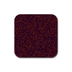 Seamless Orange Ornaments Pattern Rubber Square Coaster (4 Pack)  by TastefulDesigns