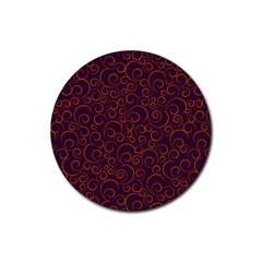 Seamless Orange Ornaments Pattern Rubber Coaster (round)  by TastefulDesigns