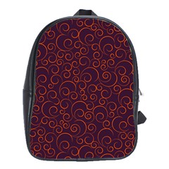 Seamless Orange Ornaments Pattern School Bags(large)  by TastefulDesigns