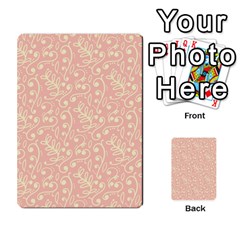 Girly Pink Leaves And Swirls Ornamental Background Multi-purpose Cards (rectangle) 