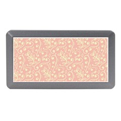 Girly Pink Leaves And Swirls Ornamental Background Memory Card Reader (mini) by TastefulDesigns