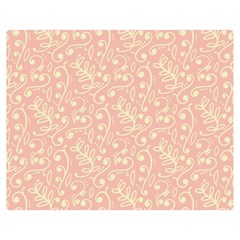 Girly Pink Leaves And Swirls Ornamental Background Double Sided Flano Blanket (medium)  by TastefulDesigns