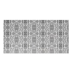 Grey White Tiles Geometric Stone Mosaic Tiles Satin Shawl by yoursparklingshop