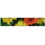 Orange Yellow Flowers Flano Scarf (Large) Front