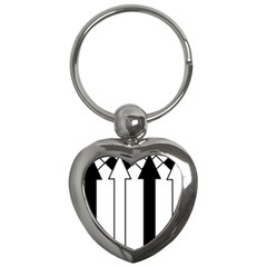 Funny Black And White Stripes Diamonds Arrows Key Chains (heart)  by yoursparklingshop