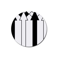 Funny Black And White Stripes Diamonds Arrows Rubber Coaster (round)  by yoursparklingshop