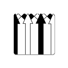 Funny Black And White Stripes Diamonds Arrows Square Magnet by yoursparklingshop