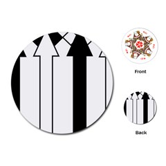 Funny Black And White Stripes Diamonds Arrows Playing Cards (round)  by yoursparklingshop