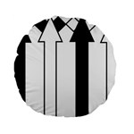 Funny Black and White Stripes Diamonds Arrows Standard 15  Premium Flano Round Cushions Back