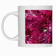 Festive Hot Pink Glitter Merry Christmas Tree  White Mugs by yoursparklingshop