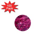 Festive Hot Pink Glitter Merry Christmas Tree  1  Mini Magnets (100 pack)  Front