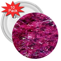 Festive Hot Pink Glitter Merry Christmas Tree  3  Buttons (10 Pack)  by yoursparklingshop