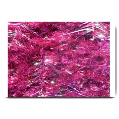 Festive Hot Pink Glitter Merry Christmas Tree  Large Doormat  by yoursparklingshop