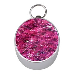 Festive Hot Pink Glitter Merry Christmas Tree  Mini Silver Compasses by yoursparklingshop