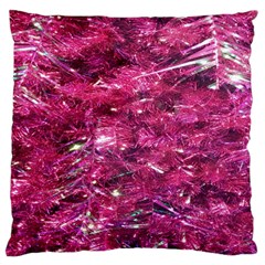 Festive Hot Pink Glitter Merry Christmas Tree  Standard Flano Cushion Case (two Sides) by yoursparklingshop