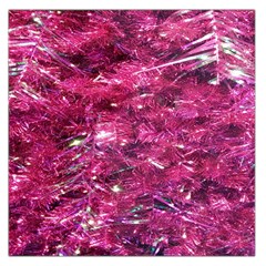 Festive Hot Pink Glitter Merry Christmas Tree  Large Satin Scarf (square) by yoursparklingshop