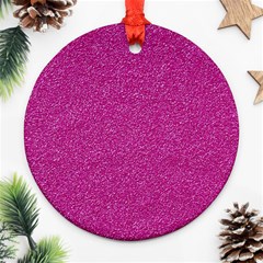 Metallic Pink Glitter Texture Ornament (round)  by yoursparklingshop