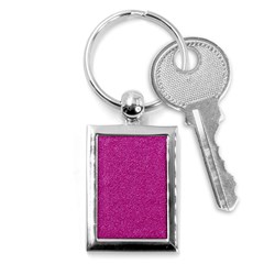 Metallic Pink Glitter Texture Key Chains (rectangle)  by yoursparklingshop