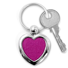 Metallic Pink Glitter Texture Key Chains (heart)  by yoursparklingshop