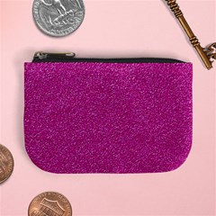 Metallic Pink Glitter Texture Mini Coin Purses by yoursparklingshop