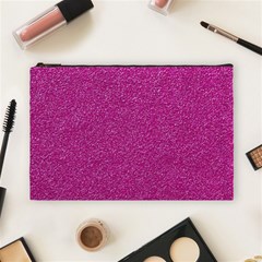 Metallic Pink Glitter Texture Cosmetic Bag (large)  by yoursparklingshop