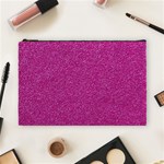 Metallic Pink Glitter Texture Cosmetic Bag (Large)  Front