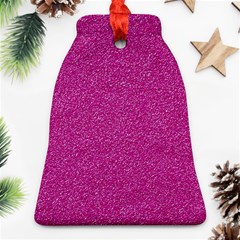 Metallic Pink Glitter Texture Bell Ornament (2 Sides) by yoursparklingshop