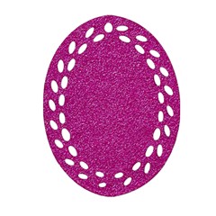 Metallic Pink Glitter Texture Ornament (oval Filigree)  by yoursparklingshop