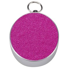 Metallic Pink Glitter Texture Silver Compasses by yoursparklingshop